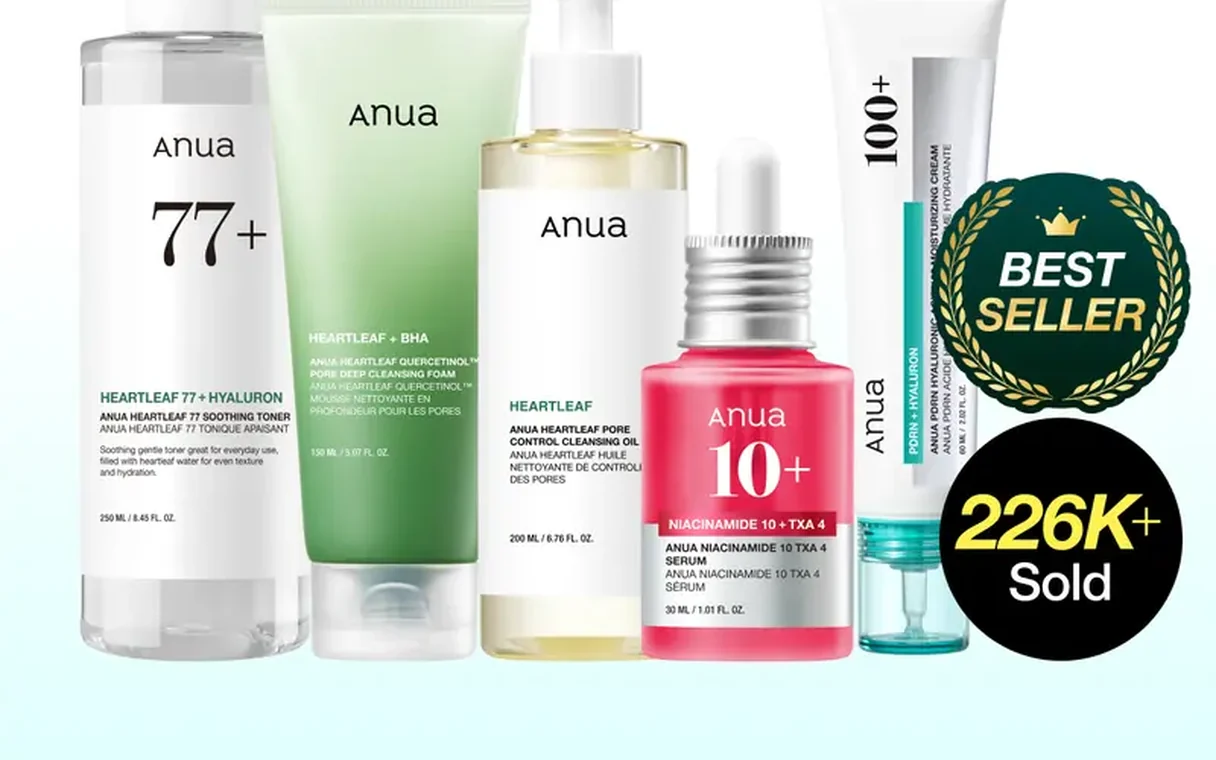Routine glass skin Anua complète